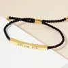 Fashnzfab Gold Dipped Dream Big Message Bar Pointed Rope Adjustable Cinch Pull Tie Bracelet Gold In Gold