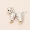 Fashnzfab Gold Dipped Enamel Poodle Dog Pin Brooch In Gray