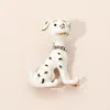 Fashnzfab Gold Dipped Enamel Spotted Dog Pin Brooch In White
