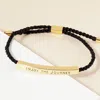 Fashnzfab Gold Dipped Enjoy The Journey Message Bar Pointed Rope Adjustable Cinch Pull Tie Bracelet Gold In Gold