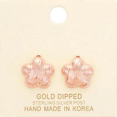Fashnzfab Gold Dipped Flower Stud Earrings