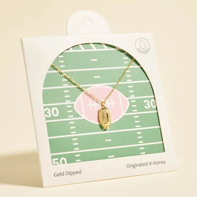 Fashnzfab Gold Dipped Football Pendant Necklace In Green