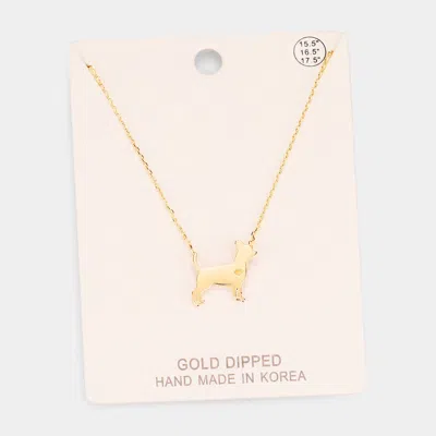 Fashnzfab Gold Dipped French Boston Terrier Dog Heart Pendant Necklace