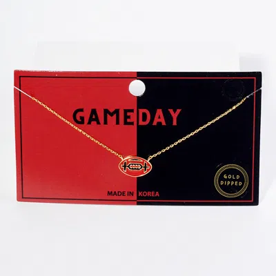 Fashnzfab Gold Dipped Gameday Enamel Football Pendant Necklace