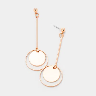 Fashnzfab Gold Dipped Geometric Metal Bar Disc Link Earrings In Multi