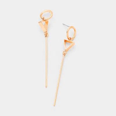 Fashnzfab Gold Dipped Geometric Metal Bar Link Earrings