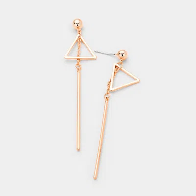 Fashnzfab Gold Dipped Geometric Metal Triangle Bar Link Earrings