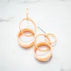 Fashnzfab Gold Dipped Geometric Triple Metal Hoop Link Earrings - Rose Gold In Multi