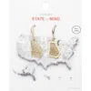 Fashnzfab Gold Dipped Georgia State Earrings In Gold