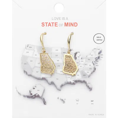 Fashnzfab Gold Dipped Georgia State Earrings
