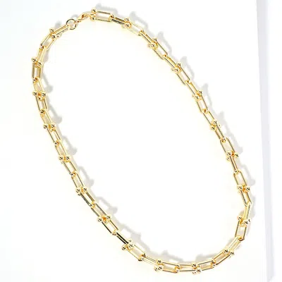 FASHNZFAB GOLD DIPPED HARDWARE CHAIN LINK NECKLACE