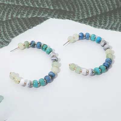 Fashnzfab Gold Dipped Hypoallergenic Bold Beaded Hoop Earrings In Multi