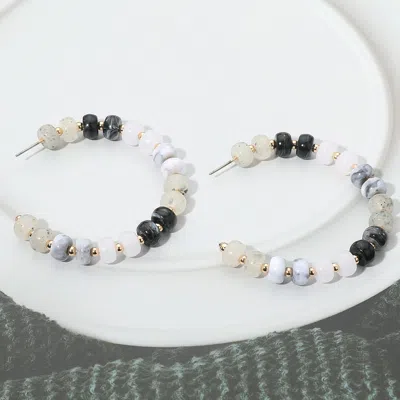 Fashnzfab Gold Dipped Hypoallergenic Bold Beaded Hoop Earrings In Multi