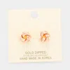 Fashnzfab Gold Dipped Knot Stud Earrings In Multi