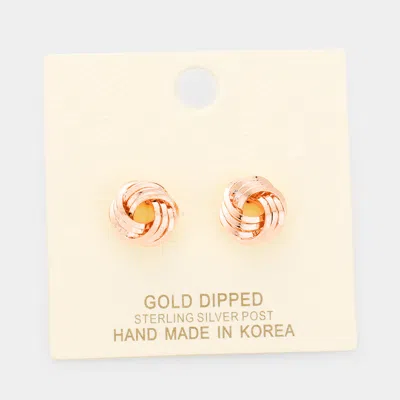 Fashnzfab Gold Dipped Knot Stud Earrings In Multi