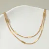 Fashnzfab Gold Dipped Layered Flat Disc Accent Curb Chain Necklace In Gold