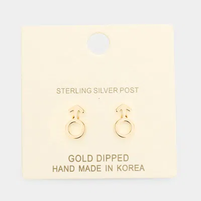 Fashnzfab Gold Dipped Male Astrological Sign Stud Earrings