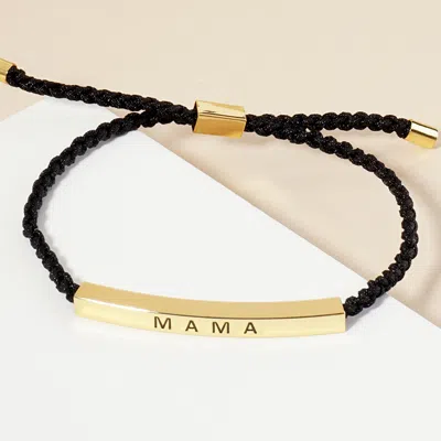 Fashnzfab Gold Dipped Mama Message Bar Pointed Rope Adjustable Cinch Pull Tie Bracelet