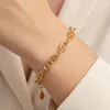 Fashnzfab Gold Dipped Mariner Link Chain Bracelet In Gold