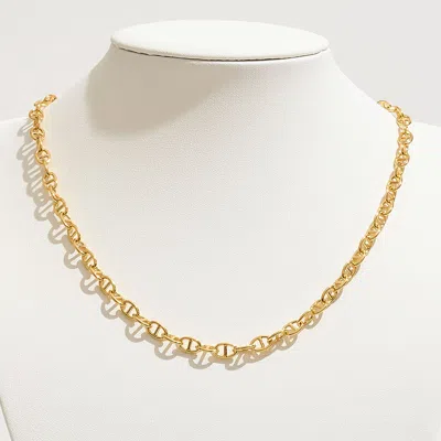 Fashnzfab Gold Dipped Mariner Link Chain Necklace