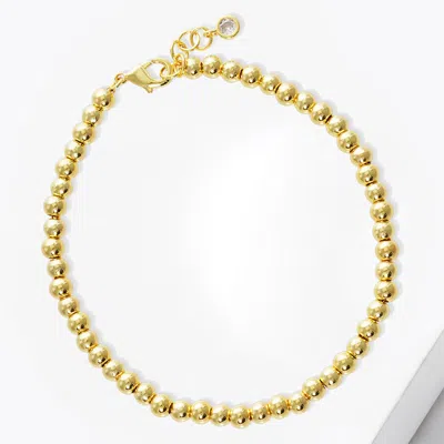Fashnzfab Gold Dipped Metal Ball Bracelet - Gold