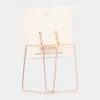 Fashnzfab Gold Dipped Metal Bar Rectangular Earring In Gold
