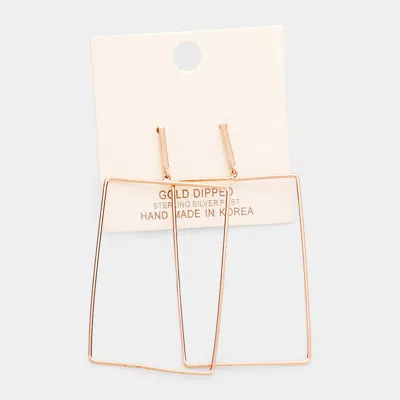 Fashnzfab Gold Dipped Metal Bar Rectangular Earring