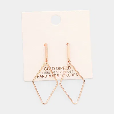 Fashnzfab Gold Dipped Metal Bar Rhombus Earrings In Multi