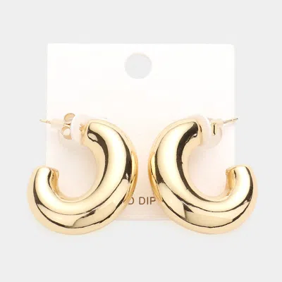 Fashnzfab Gold Dipped Metal Oval Hoop Earrings
