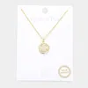 Fashnzfab Gold Dipped Mother Of Pearl Smile Pendant Necklace In Gold