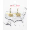 Fashnzfab Gold Dipped Oklahoma State Earrings In Gold