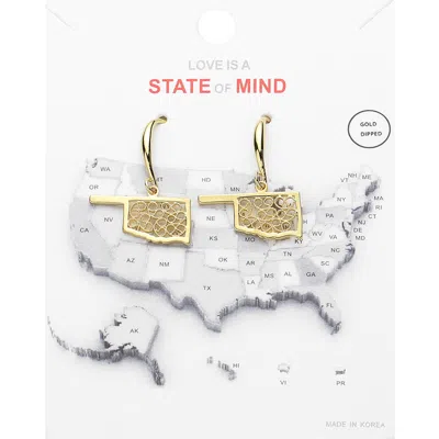 Fashnzfab Gold Dipped Oklahoma State Earrings