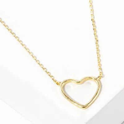 Fashnzfab Gold Dipped Open Heart Pendant Necklace