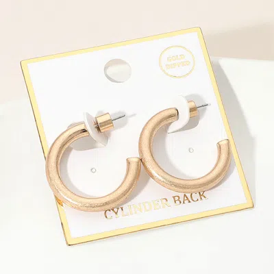 Fashnzfab Gold Dipped Open Hoop Earrings