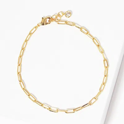 Fashnzfab Gold Dipped Open Metal Oval Link Bracelet Gold