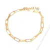 Fashnzfab Gold Dipped Open Metal Oval Link Bracelet Gold In Gold