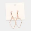 Fashnzfab Gold Dipped Open Rhombus Dangle Earring - Rose Gold In Gold