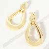 Fashnzfab Gold Dipped Open Teardrop Dangle Earrings In Gold
