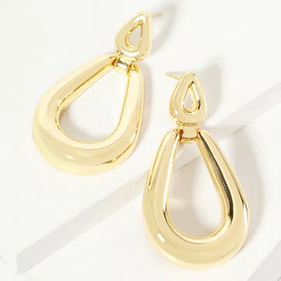 Fashnzfab Gold Dipped Open Teardrop Dangle Earrings