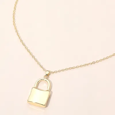 Fashnzfab Gold Dipped Padlock Pendant Necklace