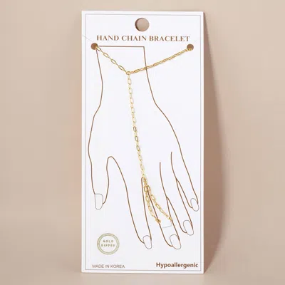 Fashnzfab Gold Dipped Paperclip Chain Hand Chain Bracelet