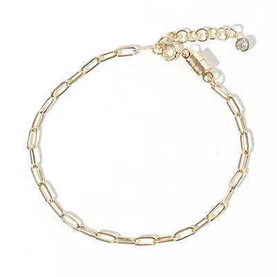 Fashnzfab Gold Dipped Paperclip Chain Link Magnetic Bracelet Gold