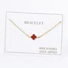 Fashnzfab Gold Dipped Quatrefoil Charm Pointed Bracelet In Multi