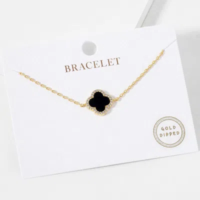 Fashnzfab Gold Dipped Quatrefoil Pointed Bracelet