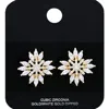 Fashnzfab Gold Dipped Radiant Cz Stone Snowflake Stud Earrings In Gold