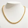 Fashnzfab Gold Dipped Rope Chain Necklace 18" + 1" L In Gold