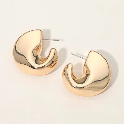 Fashnzfab Gold Dipped Sculpted Chunky Hoop Earrings Gold