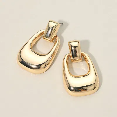 Fashnzfab Gold Dipped Sculpted Open Link Earrings