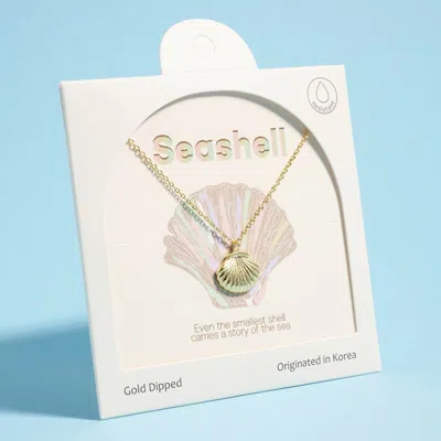 Fashnzfab Gold Dipped Seashell Pendant Necklace