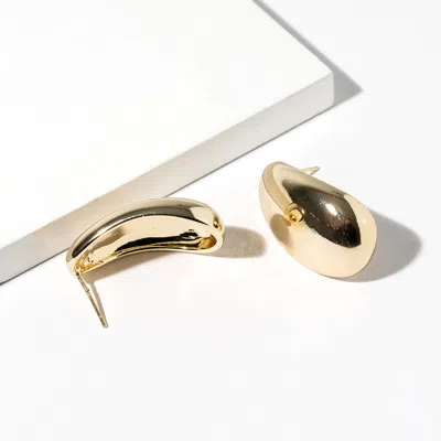 Fashnzfab Gold Dipped Smooth Teardrop Earrings